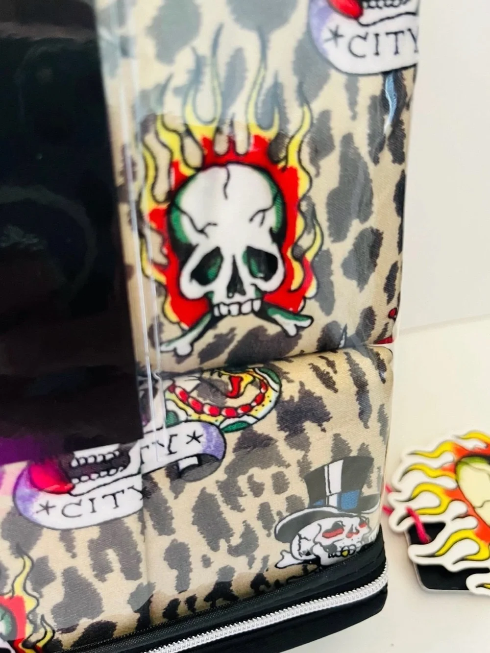 Ed Hardy 6 Piece King Size Sheet Set Love Kills Slowly Leopard Print Skulls